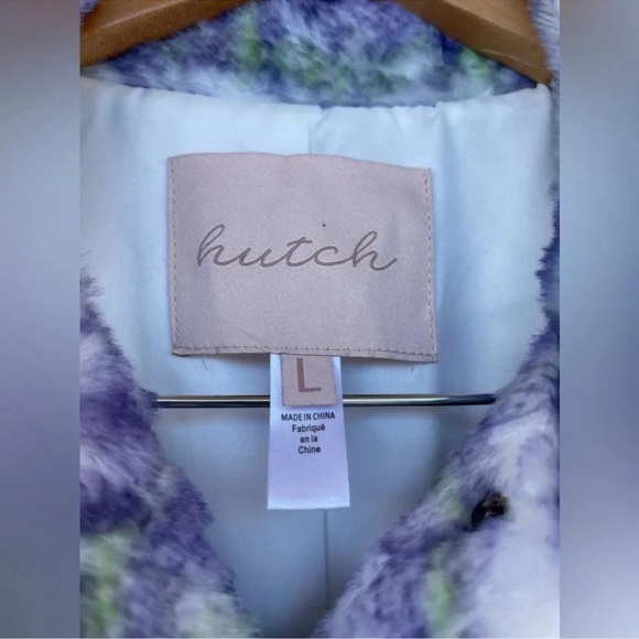 Hutch Anthropologie Donna super soft cozy fuzzy plush teddy shacket large - Picture 4 of 10